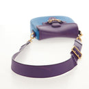 GUCCI Horsebit Shoulder Bag Leather Purple Gold 380573 Auth 154070V-9