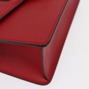 GUCCI Sylvie Sherry Line Shoulder Bag Leather Red Gold Navy 421882 Auth 154071M-10