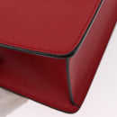 GUCCI Sylvie Sherry Line Shoulder Bag Leather Red Gold Navy 421882 Auth 154071M-12