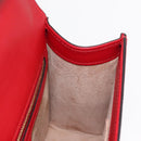 GUCCI Sylvie Sherry Line Shoulder Bag Leather Red Gold Navy 421882 Auth 154071M-18