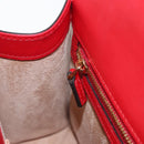 GUCCI Sylvie Sherry Line Shoulder Bag Leather Red Gold Navy 421882 Auth 154071M-20