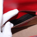 GUCCI Sylvie Sherry Line Shoulder Bag Leather Red Gold Navy 421882 Auth 154071M-21