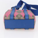 GUCCI GG Supreme Hand Bag PVC 2way Beige Blue Auth 154072SAM-5