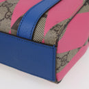 GUCCI GG Supreme Hand Bag PVC 2way Beige Blue Auth 154072SAM-15
