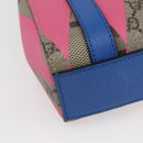 GUCCI GG Supreme Hand Bag PVC 2way Beige Blue Auth 154072SAM-18