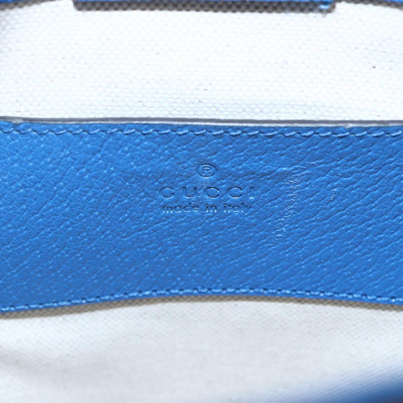 GUCCI GG Supreme Hand Bag PVC 2way Beige Blue Auth 154072SAM