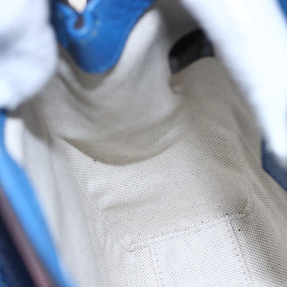 GUCCI GG Supreme Hand Bag PVC 2way Beige Blue Auth 154072SAM