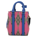 GUCCI GG Supreme Hand Bag PVC 2way Beige Blue Auth 154072SAM-2