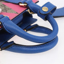 GUCCI GG Supreme Hand Bag PVC 2way Beige Blue Auth 154072SAM-7