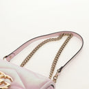 GUCCI GG Marmont Chain Shoulder Bag Leather Pink Gold 739682 Auth 154073V-10
