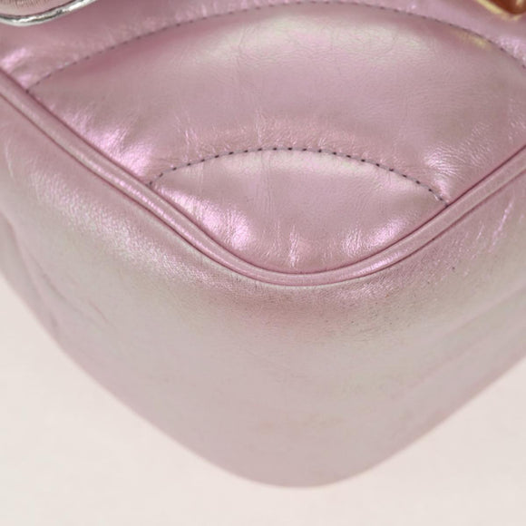 GUCCI GG Marmont Chain Shoulder Bag Leather Pink Gold 739682 Auth 154073V