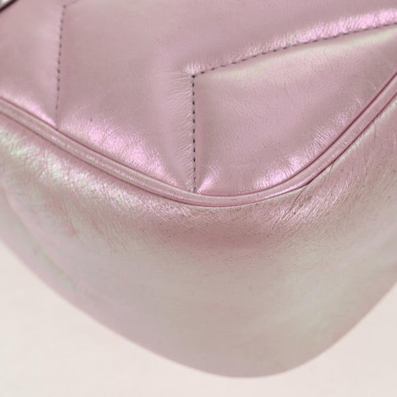 GUCCI GG Marmont Chain Shoulder Bag Leather Pink Gold 739682 Auth 154073V