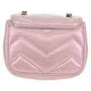 GUCCI GG Marmont Chain Shoulder Bag Leather Pink Gold 739682 Auth 154073V-3