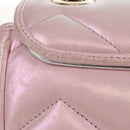 GUCCI GG Marmont Chain Shoulder Bag Leather Pink Gold 739682 Auth 154073V-4