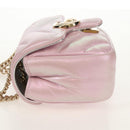 GUCCI GG Marmont Chain Shoulder Bag Leather Pink Gold 739682 Auth 154073V-5