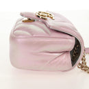GUCCI GG Marmont Chain Shoulder Bag Leather Pink Gold 739682 Auth 154073V-6