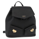 Salvatore Ferragamo Gancini Backpack Leather Black Gold Auth 154075SM-1