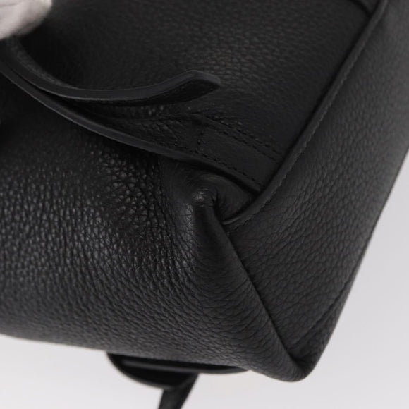 Salvatore Ferragamo Gancini Backpack Leather Black Gold Auth 154075SM