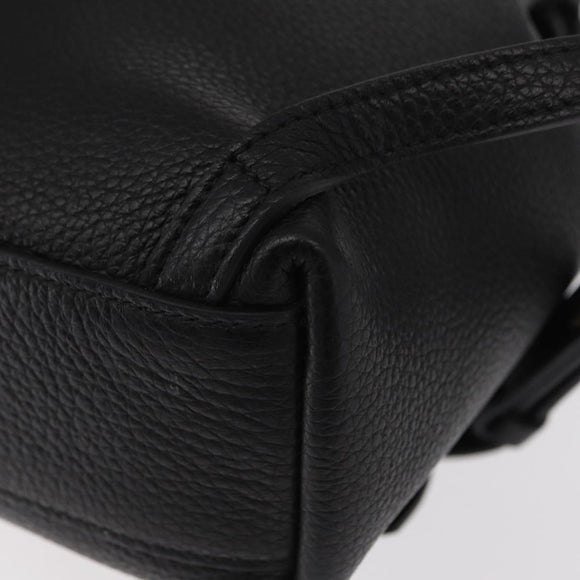 Salvatore Ferragamo Gancini Backpack Leather Black Gold Auth 154075SM