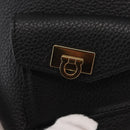 Salvatore Ferragamo Gancini Backpack Leather Black Gold Auth 154075SM-19