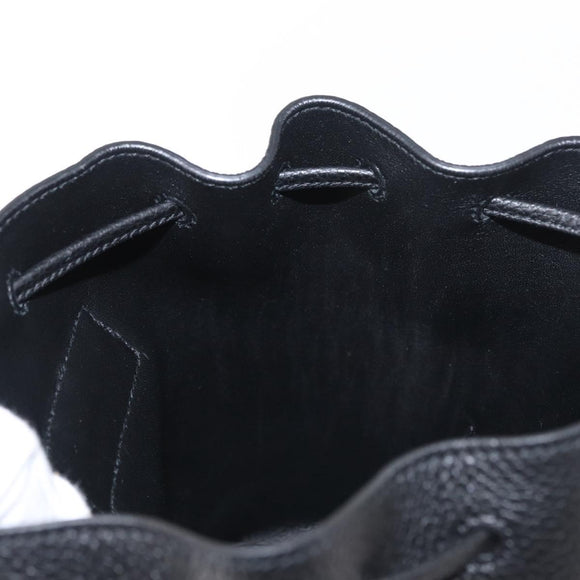 Salvatore Ferragamo Gancini Backpack Leather Black Gold Auth 154075SM