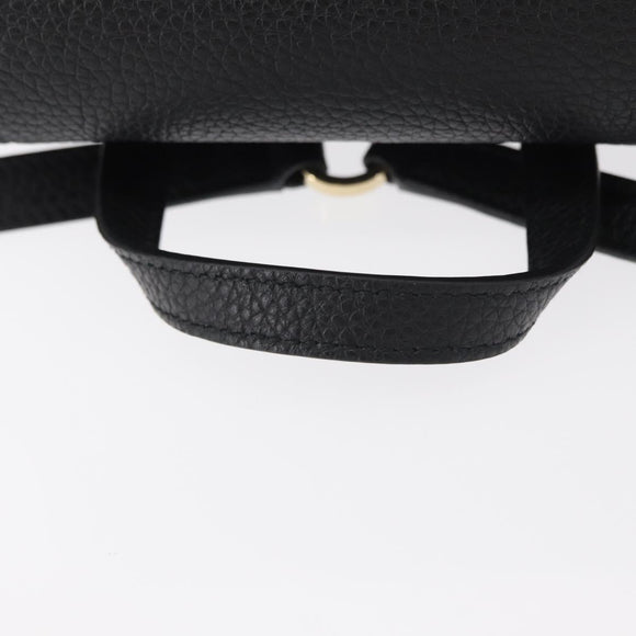 Salvatore Ferragamo Gancini Backpack Leather Black Gold Auth 154075SM