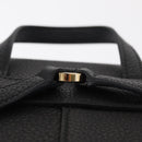 Salvatore Ferragamo Gancini Backpack Leather Black Gold Auth 154075SM-9