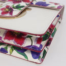 Salvatore Ferragamo Chain Gancini Bag Canvas Multicolor Gold Auth 154076SAM-11