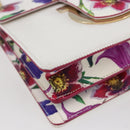 Salvatore Ferragamo Chain Gancini Bag Canvas Multicolor Gold Auth 154076SAM-12