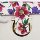 Salvatore Ferragamo Chain Gancini Bag Canvas Multicolor Gold Auth 154076SAM-15