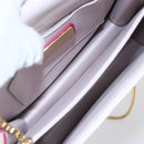 Salvatore Ferragamo Chain Gancini Bag Canvas Multicolor Gold Auth 154076SAM-17