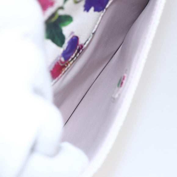 Salvatore Ferragamo Chain Gancini Bag Canvas Multicolor Gold Auth 154076SAM