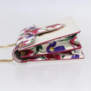 Salvatore Ferragamo Chain Gancini Bag Canvas Multicolor Gold Auth 154076SAM-5