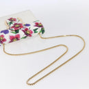 Salvatore Ferragamo Chain Gancini Bag Canvas Multicolor Gold Auth 154076SAM-8