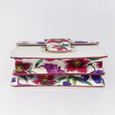 Salvatore Ferragamo Chain Gancini Bag Canvas Multicolor Gold Auth 154076SAM-10