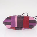 PRADA Hand Bag Leather 2way Multicolor Gold Auth 154077SAM-6