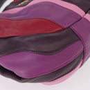 PRADA Hand Bag Leather 2way Multicolor Gold Auth 154077SAM-17