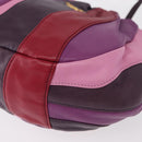 PRADA Hand Bag Leather 2way Multicolor Gold Auth 154077SAM-18