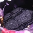 PRADA Hand Bag Leather 2way Multicolor Gold Auth 154077SAM-9