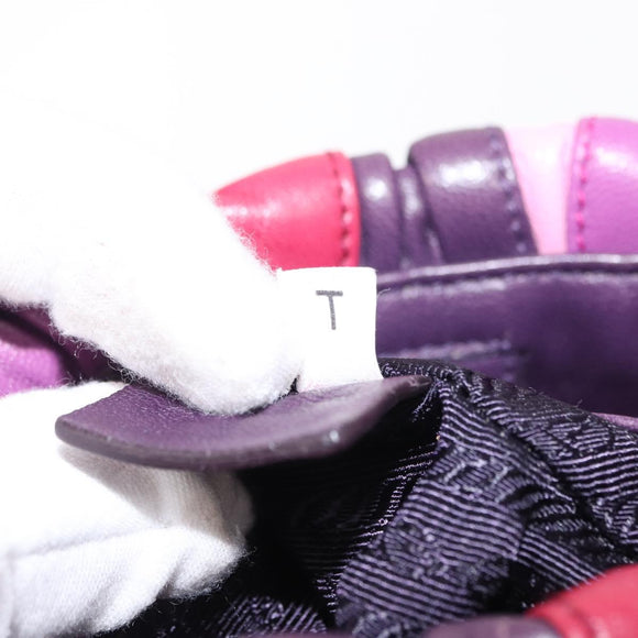 PRADA Hand Bag Leather 2way Multicolor Gold Auth 154077SAM