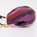 PRADA Hand Bag Leather 2way Multicolor Gold Auth 154077SAM-4