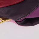 PRADA Hand Bag Leather 2way Multicolor Gold Auth 154077SAM-5