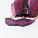 PRADA Hand Bag Leather 2way Multicolor Gold Auth 154077SAM-7