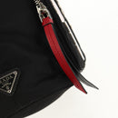 PRADA Hand Bag Nylon 2way Black Silver Auth 154078SAM-21