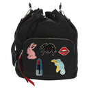 PRADA Hand Bag Nylon 2way Black Silver Auth 154078SAM-13