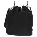PRADA Hand Bag Nylon 2way Black Silver Auth 154078SAM-2