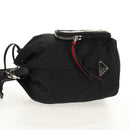 PRADA Hand Bag Nylon 2way Black Silver Auth 154078SAM-3