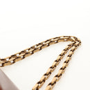 Christian Dior Chain Shoulder Bag Leather Brown Gold Auth 154079V-10
