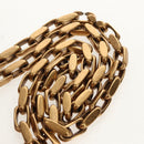 Christian Dior Chain Shoulder Bag Leather Brown Gold Auth 154079V-11