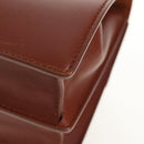 Christian Dior Chain Shoulder Bag Leather Brown Gold Auth 154079V-16